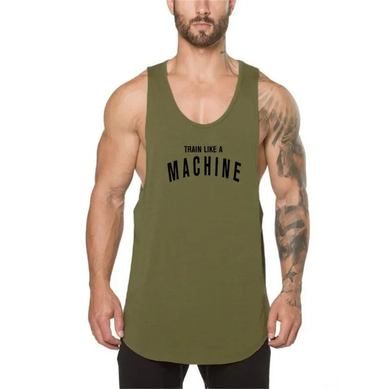 Brand Gym Clothing Men Bodybuilding and Fitness Stringer Tank Top Vest Sportswear Undershirt Muscle Workout Singlets