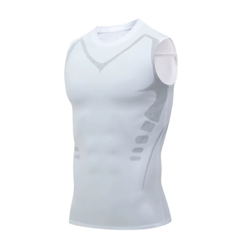 Summer Bodybuilding Tank Top Men Elastic Sleeveless Shirt Compression Gym T Shirt plus Size Basketball Vest Tops Gym Clothing