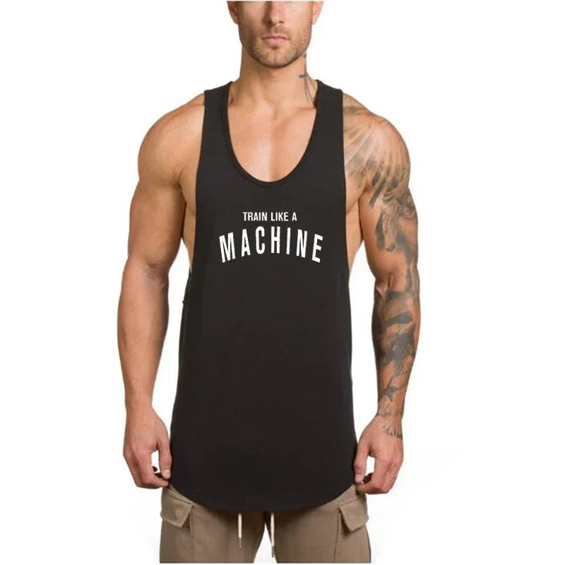 Brand Gym Clothing Men Bodybuilding and Fitness Stringer Tank Top Vest Sportswear Undershirt Muscle Workout Singlets