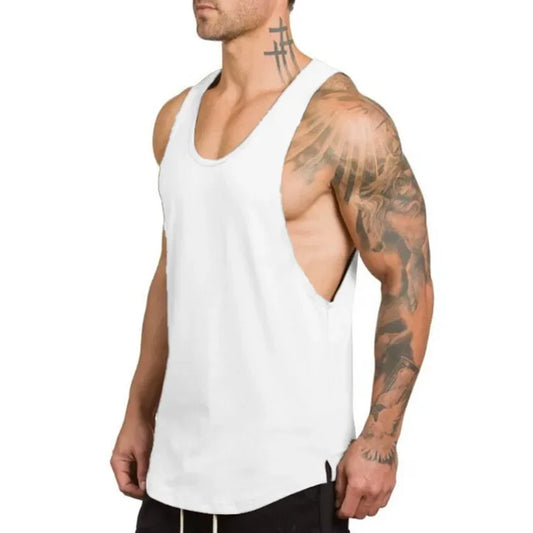 Brand Gym Clothing Men Bodybuilding and Fitness Stringer Tank Top Vest Sportswear Undershirt Muscle Workout Singlets
