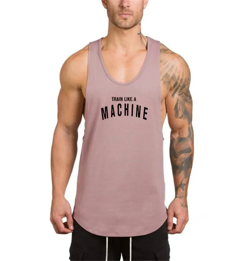 Brand Gym Clothing Men Bodybuilding and Fitness Stringer Tank Top Vest Sportswear Undershirt Muscle Workout Singlets
